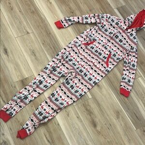 Christmas Cozy Red and White Patterned womens One Piece